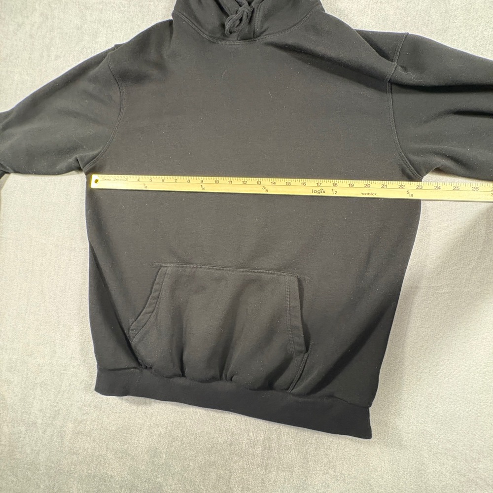H&M Divided Mens Pullover Hoodie Black Fleece Kangaroo Pocket Size L - Picture 6 of 7